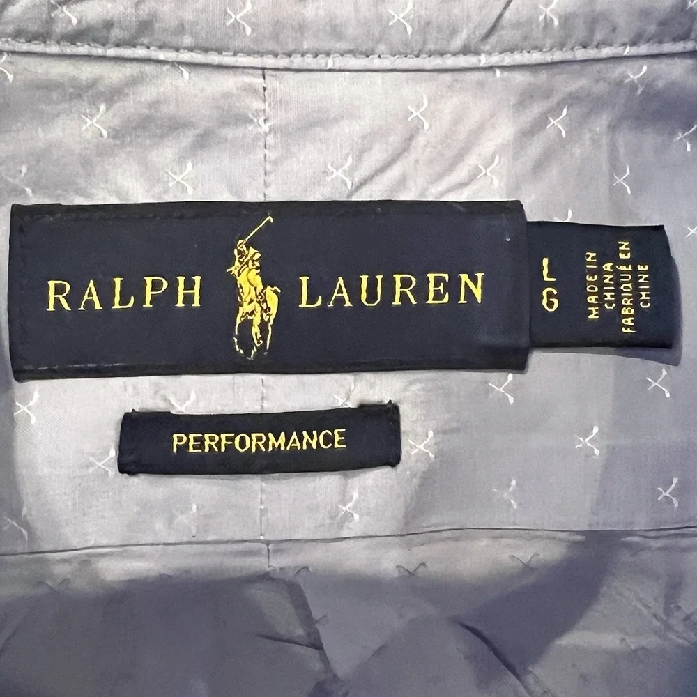 Polo Ralph Lauren Men's Light Blue Performance Button-Down Shirt - Lg